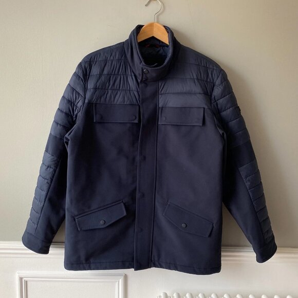 Michael Kors Coat Jacket Zip Up Navy Blue Medium M Puffer Padded Quilted - Picture 2 of 10